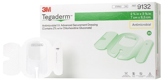 Penso de fixação avançada para pontos de inserção intravenosa antimic. 3M™ Tegaderm™ 9132
