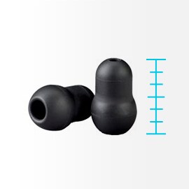 Olivas de vedação suave de um Estetoscópio 3M Littmann junto de um ícone de medição de comprimento.