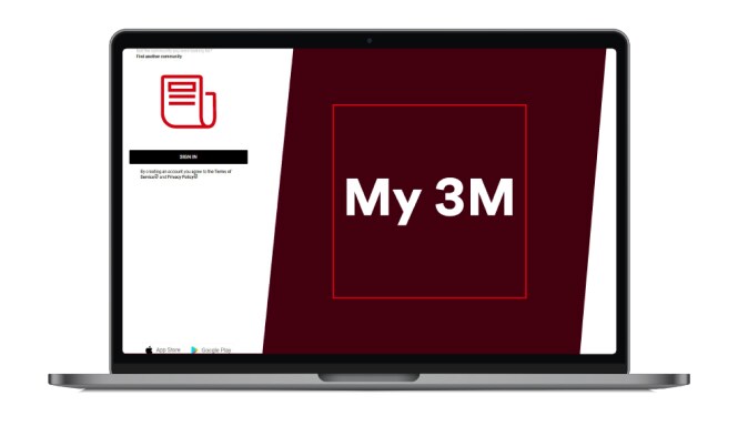 Um computador portátil a apresentar a aplicação My 3M.
