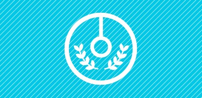 Ícone da aplicação 3M Littmann Learning Institute em branco sobre um fundo turquesa.
