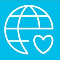 símbolo do globo com coração